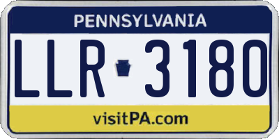 PA license plate LLR3180