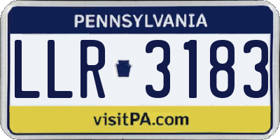 PA license plate LLR3183
