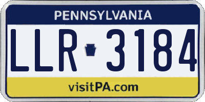 PA license plate LLR3184