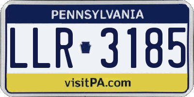 PA license plate LLR3185