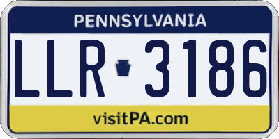 PA license plate LLR3186