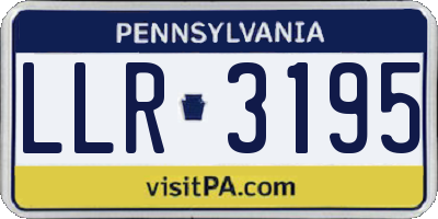 PA license plate LLR3195