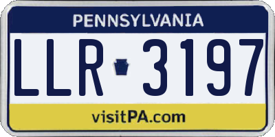 PA license plate LLR3197