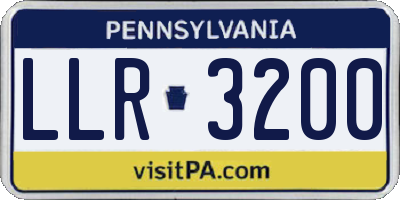 PA license plate LLR3200
