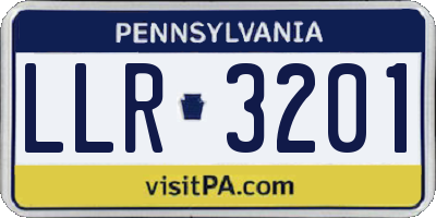 PA license plate LLR3201
