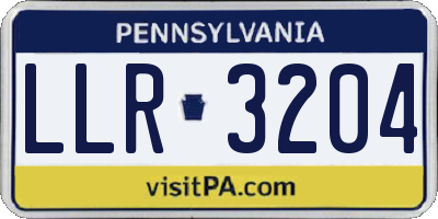 PA license plate LLR3204
