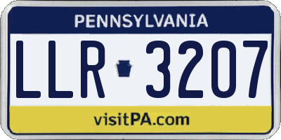 PA license plate LLR3207