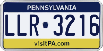 PA license plate LLR3216