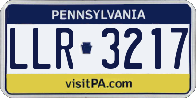PA license plate LLR3217