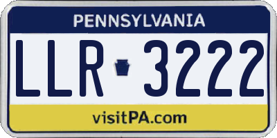 PA license plate LLR3222