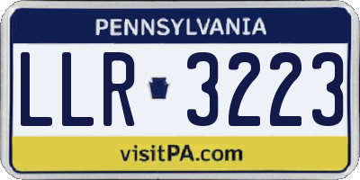 PA license plate LLR3223