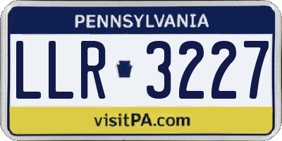 PA license plate LLR3227