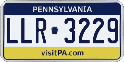 PA license plate LLR3229