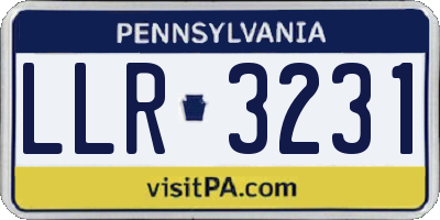 PA license plate LLR3231