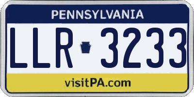 PA license plate LLR3233