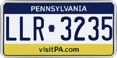 PA license plate LLR3235
