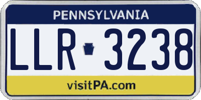 PA license plate LLR3238