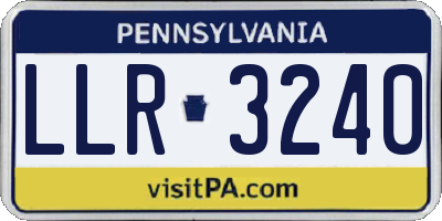 PA license plate LLR3240
