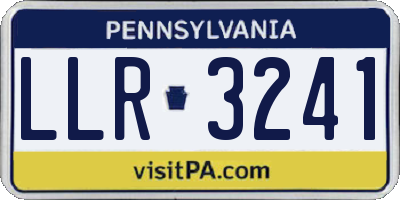 PA license plate LLR3241