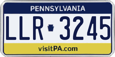 PA license plate LLR3245