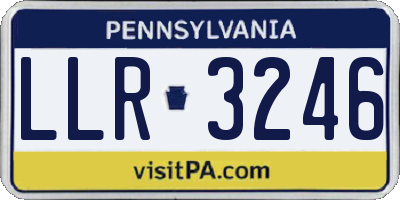 PA license plate LLR3246