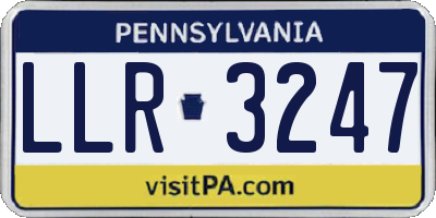 PA license plate LLR3247