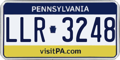 PA license plate LLR3248