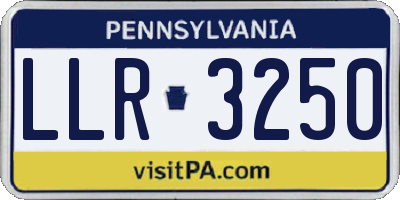 PA license plate LLR3250