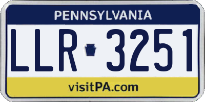PA license plate LLR3251