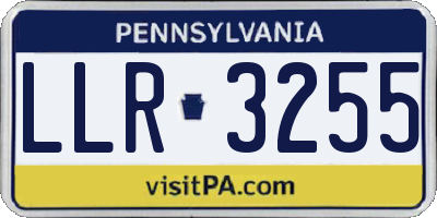 PA license plate LLR3255