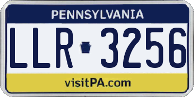 PA license plate LLR3256