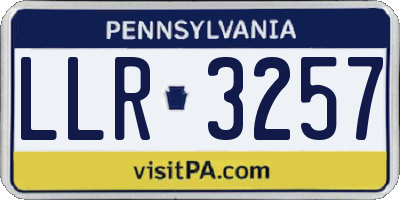 PA license plate LLR3257