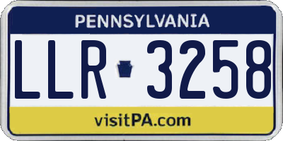 PA license plate LLR3258