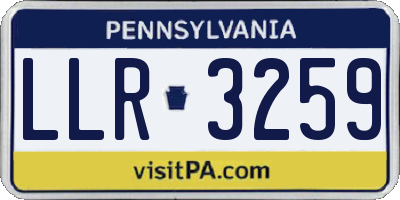 PA license plate LLR3259