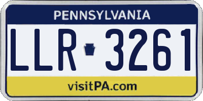 PA license plate LLR3261