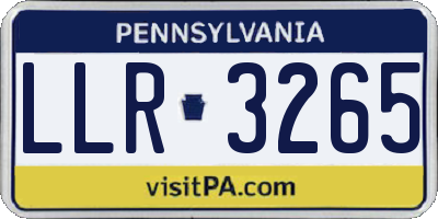 PA license plate LLR3265