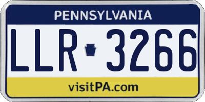 PA license plate LLR3266