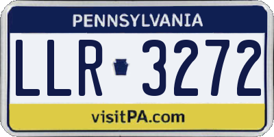 PA license plate LLR3272