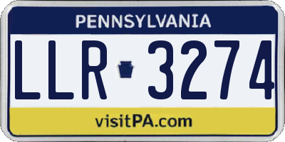 PA license plate LLR3274