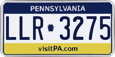 PA license plate LLR3275