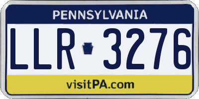 PA license plate LLR3276