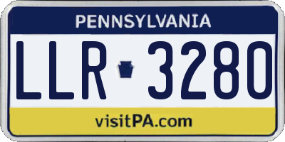 PA license plate LLR3280