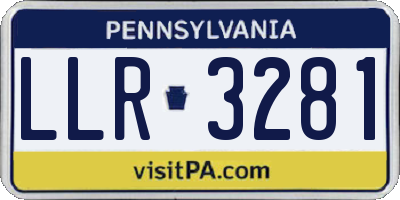 PA license plate LLR3281