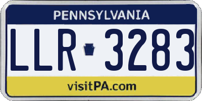 PA license plate LLR3283
