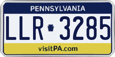 PA license plate LLR3285