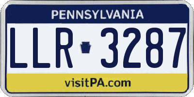PA license plate LLR3287