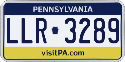 PA license plate LLR3289