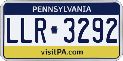 PA license plate LLR3292