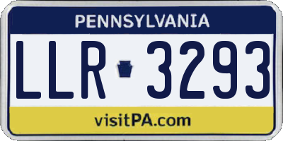 PA license plate LLR3293