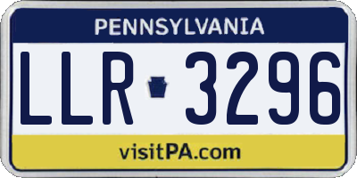 PA license plate LLR3296